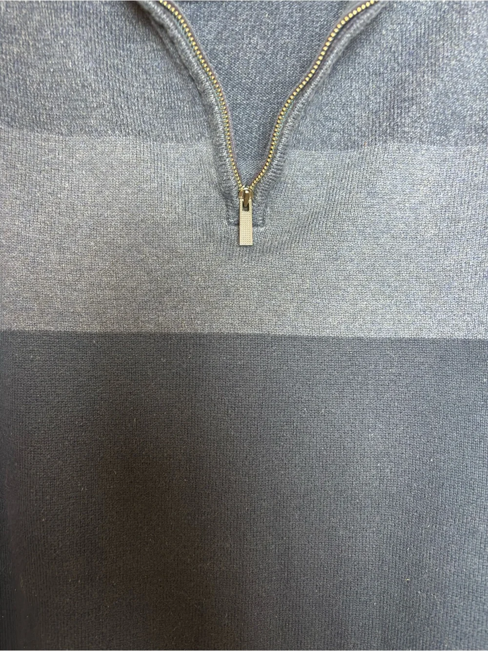 Calvin Klein Men’s Medium Blue Gray Colorblock Quarter Zip Sweater Pullover